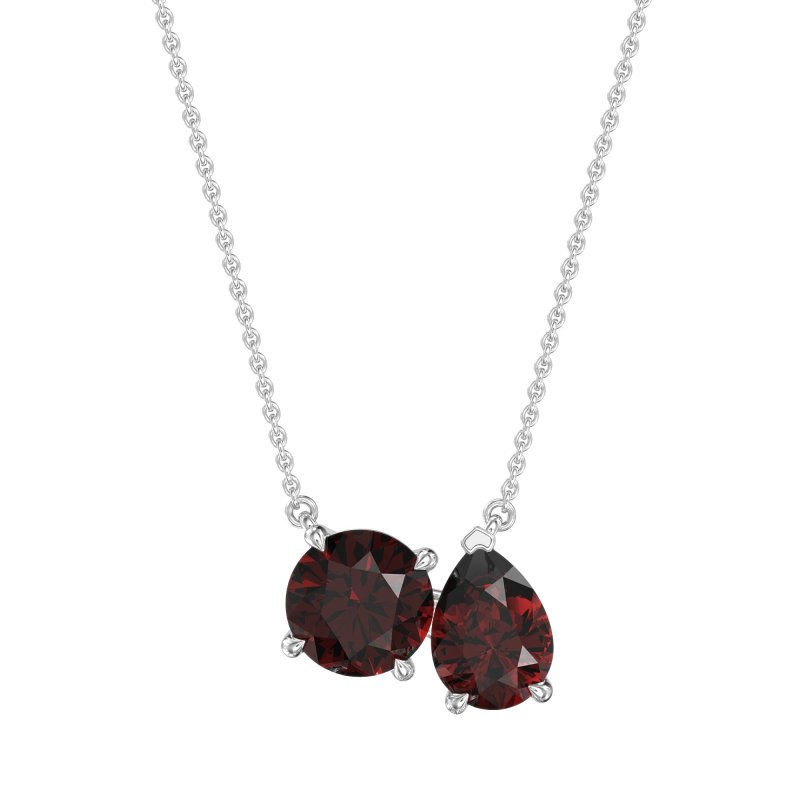 Round and Pear Toi et Moi Necklace