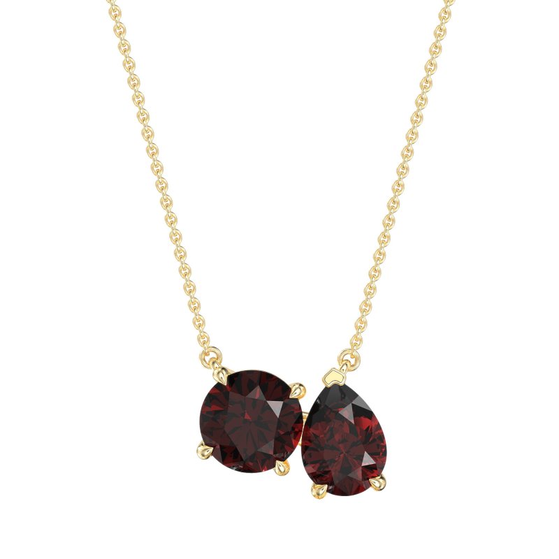 Round and Pear Toi et Moi Necklace