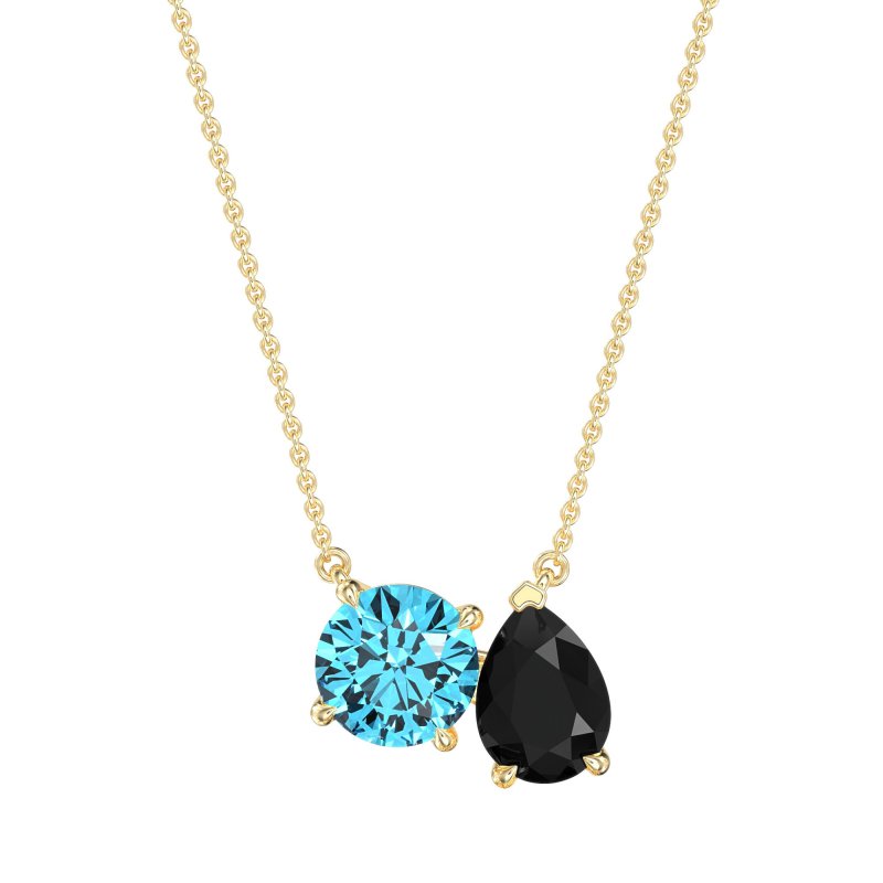 Round and Pear Toi et Moi Necklace