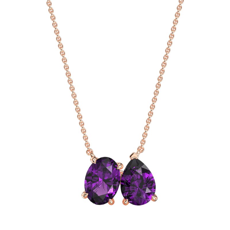 Oval and Pear Toi et Moi Necklace