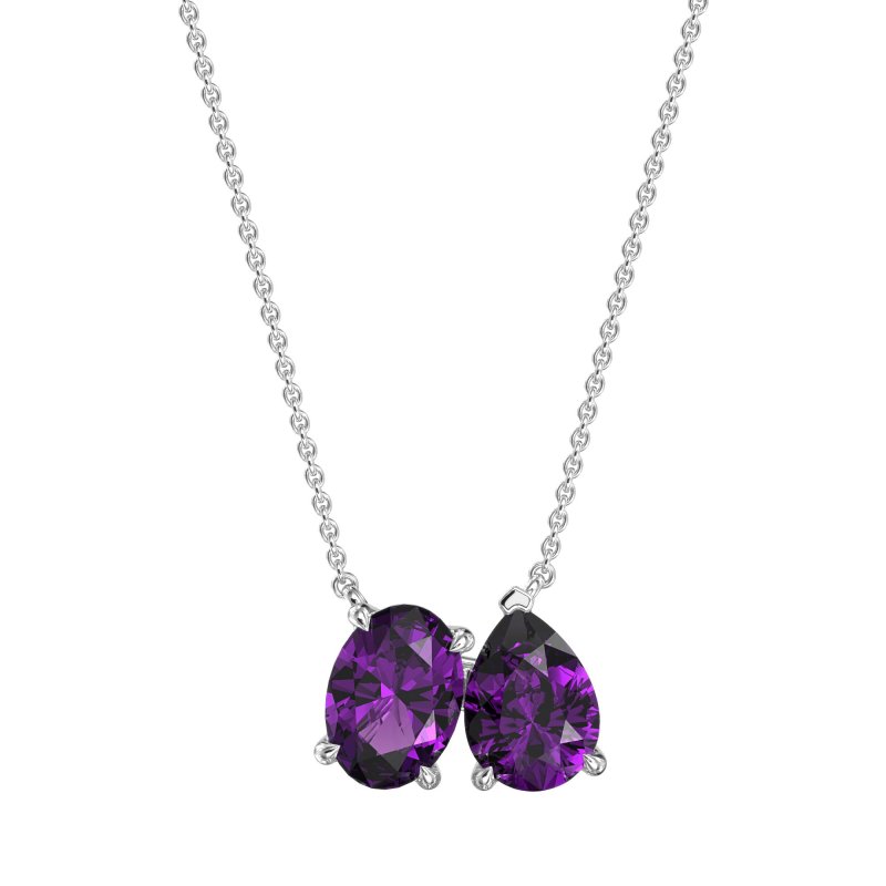 Oval and Pear Toi et Moi Necklace