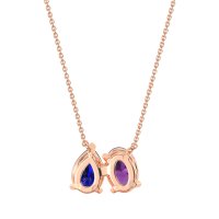 Oval and Pear Toi et Moi Necklace