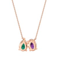 Oval and Pear Toi et Moi Necklace