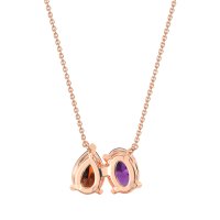 Oval and Pear Toi et Moi Necklace