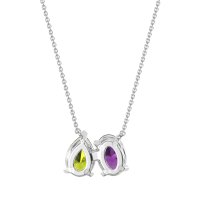Oval and Pear Toi et Moi Necklace