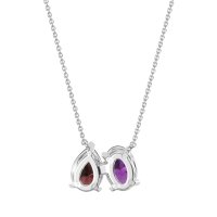 Oval and Pear Toi et Moi Necklace