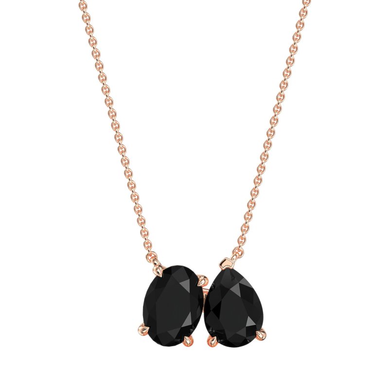 Oval and Pear Toi et Moi Necklace