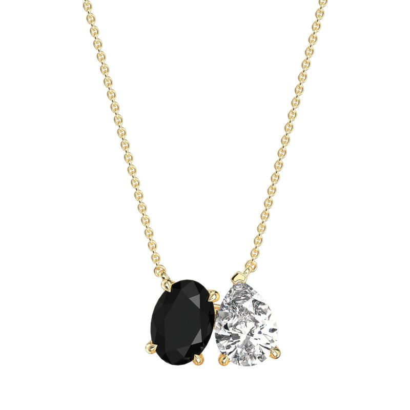Oval and Pear Toi et Moi Necklace