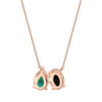 Oval and Pear Toi et Moi Necklace