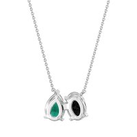 Oval and Pear Toi et Moi Necklace
