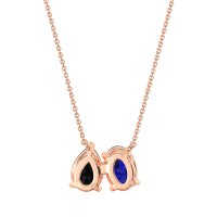 Oval and Pear Toi et Moi Necklace