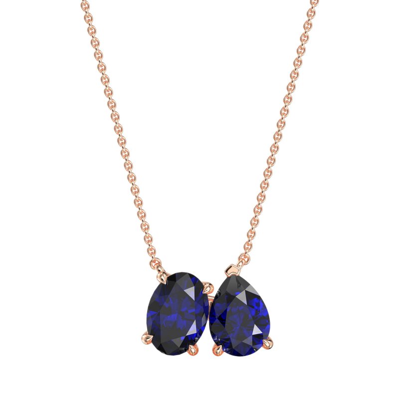 Oval and Pear Toi et Moi Necklace