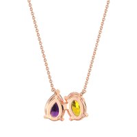 Oval and Pear Toi et Moi Necklace