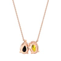 Oval and Pear Toi et Moi Necklace