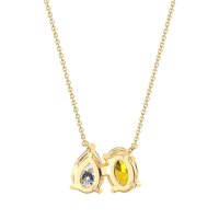Oval and Pear Toi et Moi Necklace