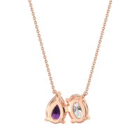 Oval and Pear Toi et Moi Necklace