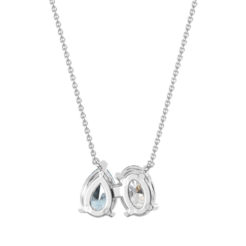 Oval and Pear Toi et Moi Necklace
