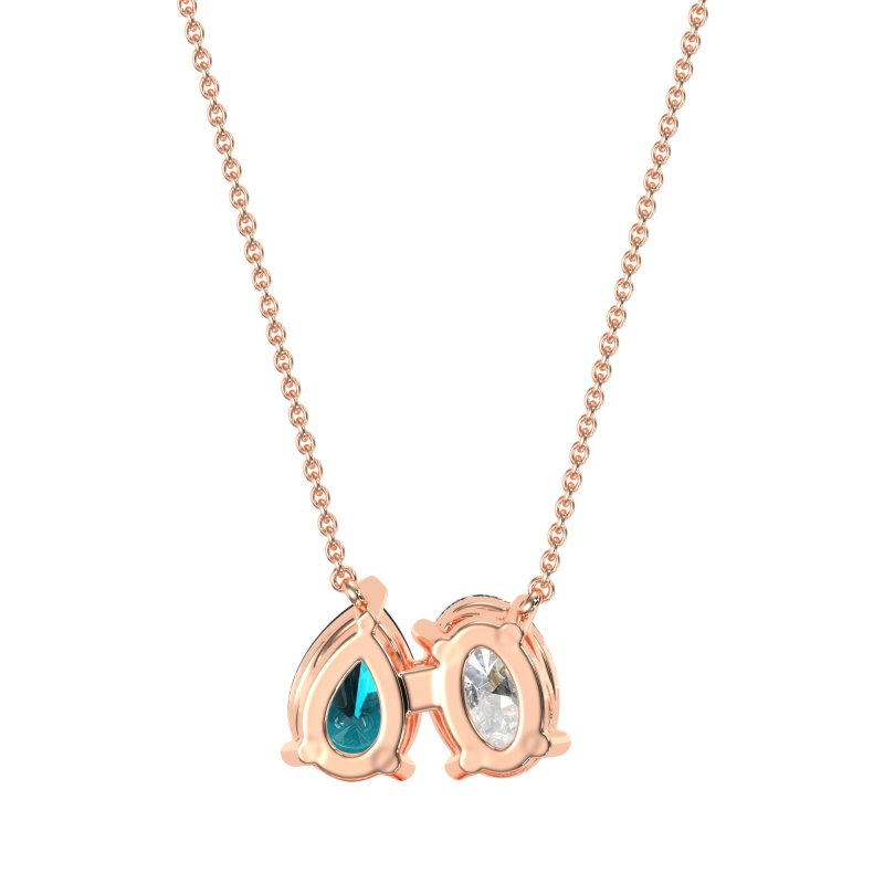 Oval and Pear Toi et Moi Necklace