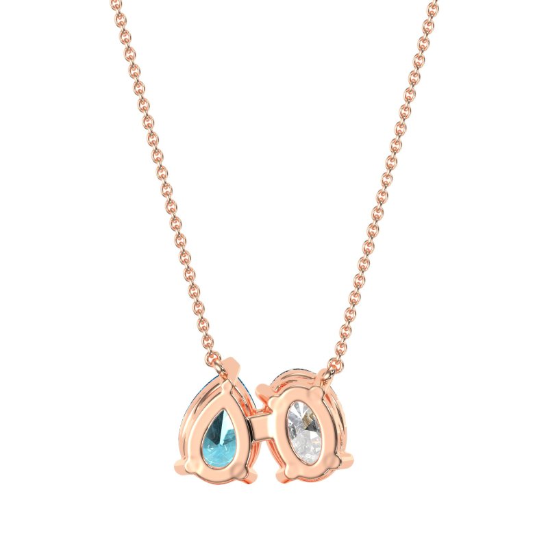 Oval and Pear Toi et Moi Necklace