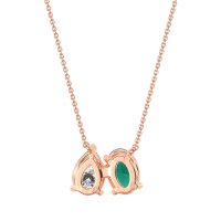 Oval and Pear Toi et Moi Necklace