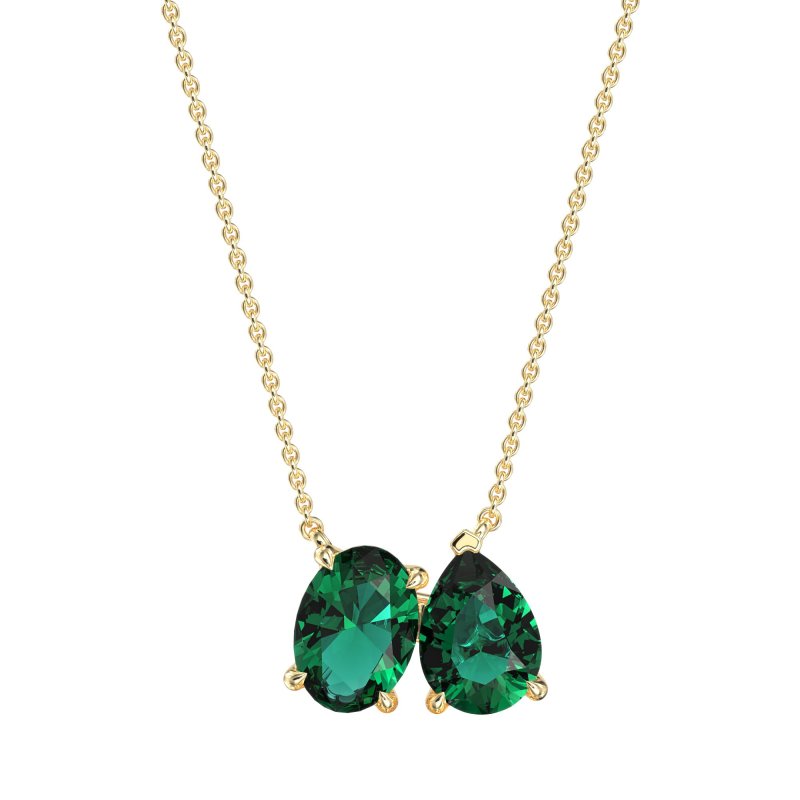 Oval and Pear Toi et Moi Necklace