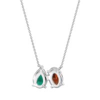 Oval and Pear Toi et Moi Necklace
