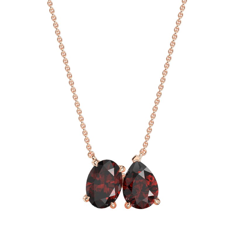 Oval and Pear Toi et Moi Necklace