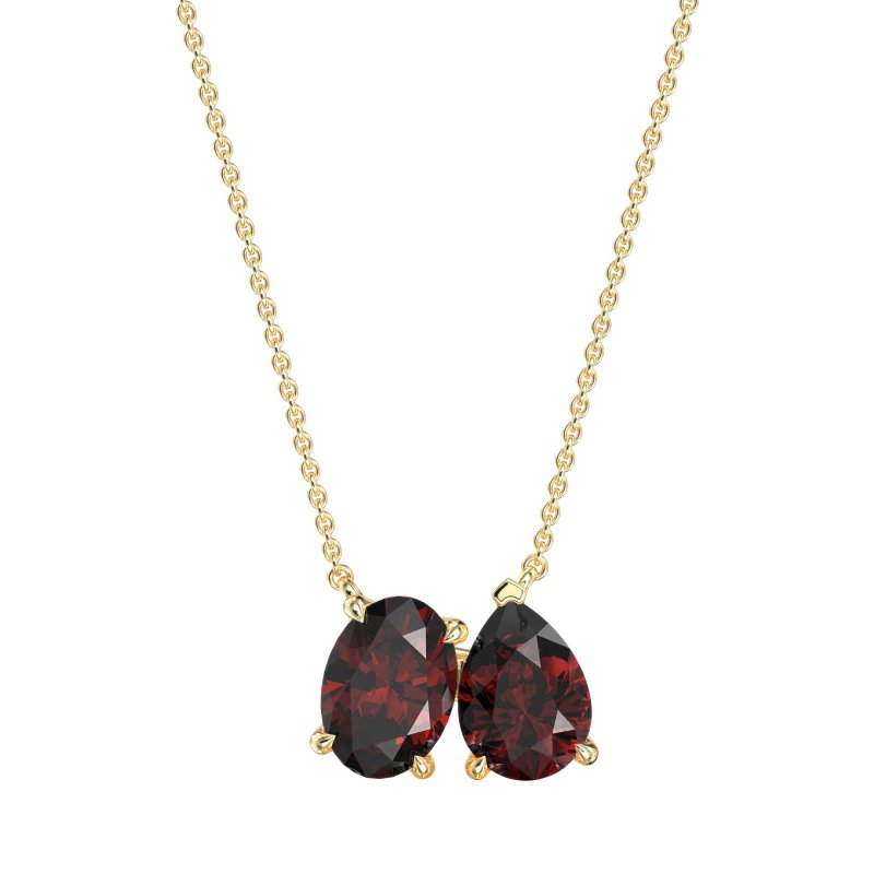 Oval and Pear Toi et Moi Necklace