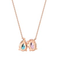 Oval and Pear Toi et Moi Necklace