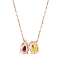 Oval and Pear Toi et Moi Necklace