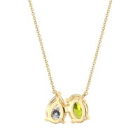 Oval and Pear Toi et Moi Necklace