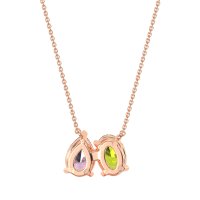 Oval and Pear Toi et Moi Necklace