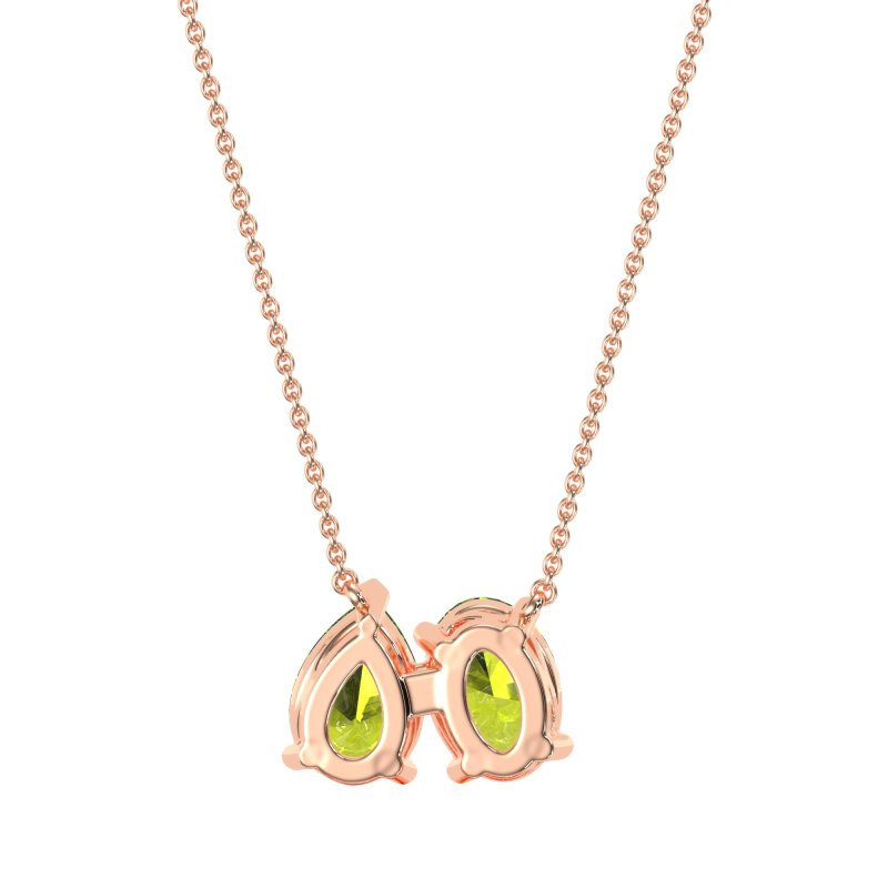 Oval and Pear Toi et Moi Necklace