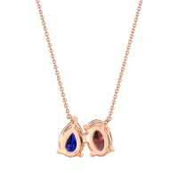 Oval and Pear Toi et Moi Necklace