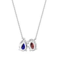 Oval and Pear Toi et Moi Necklace