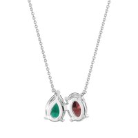 Oval and Pear Toi et Moi Necklace
