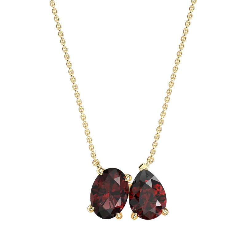 Oval and Pear Toi et Moi Necklace