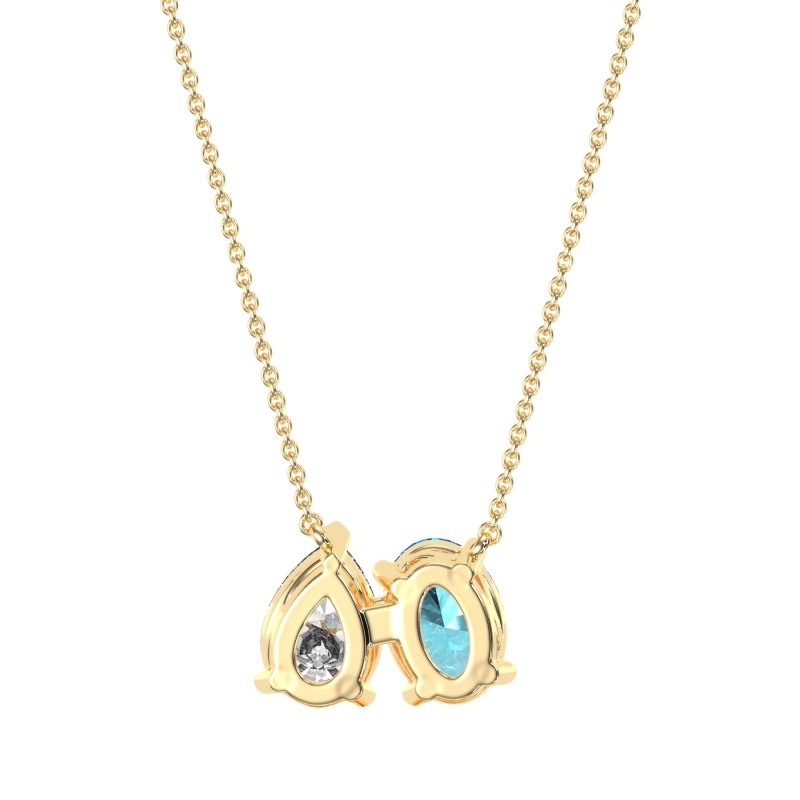 Oval and Pear Toi et Moi Necklace