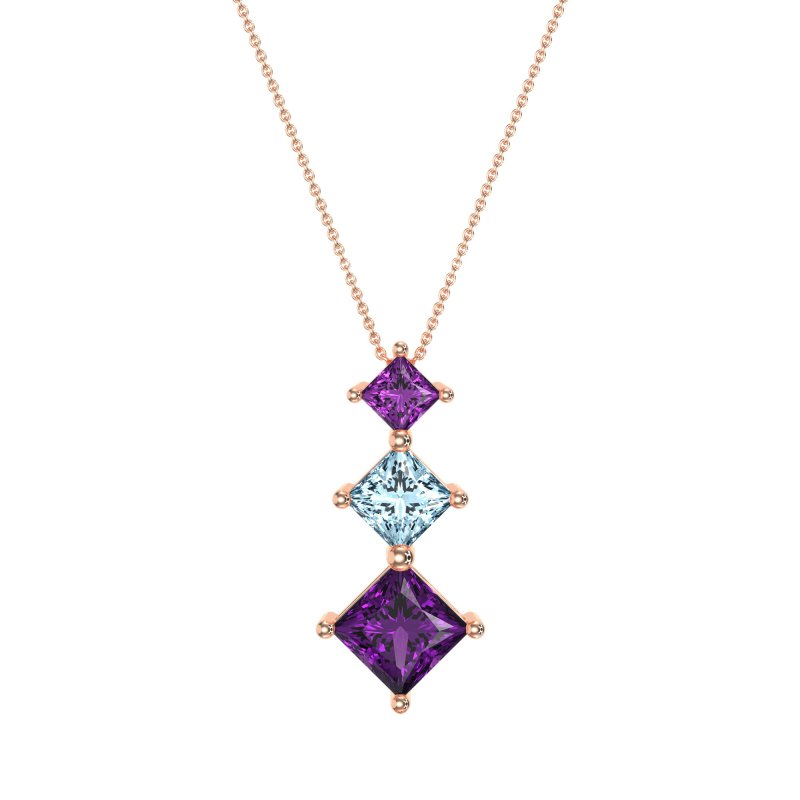 Graduated Square Necklace