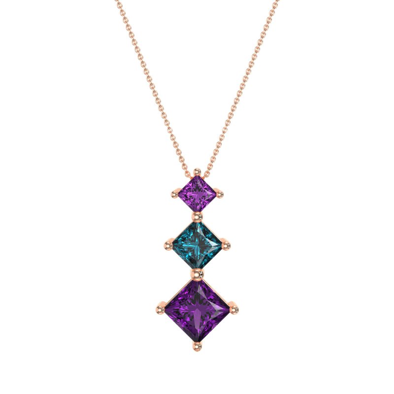 Graduated Square Necklace