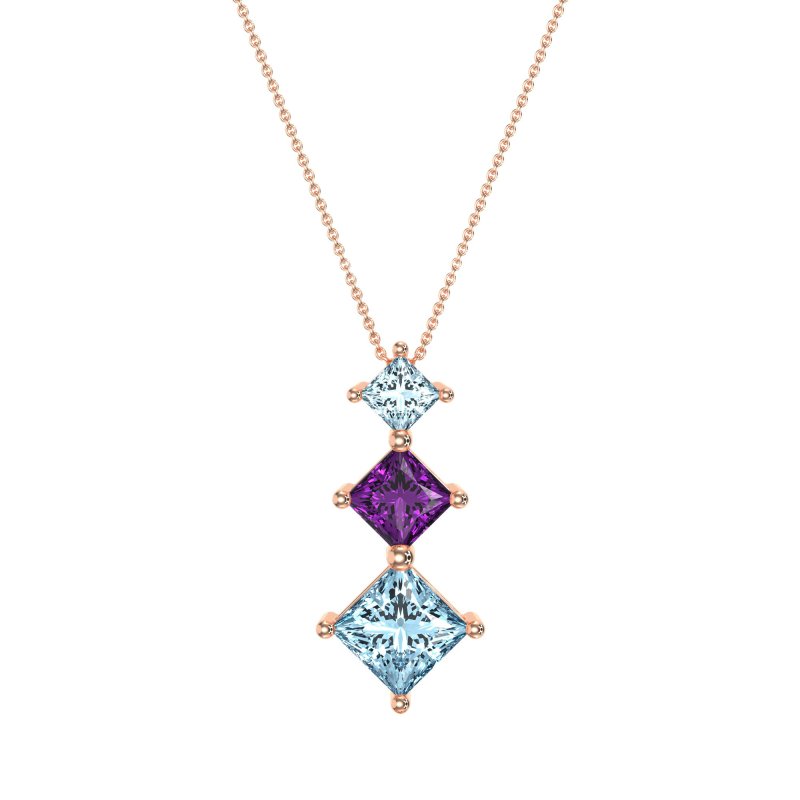 Graduated Square Necklace