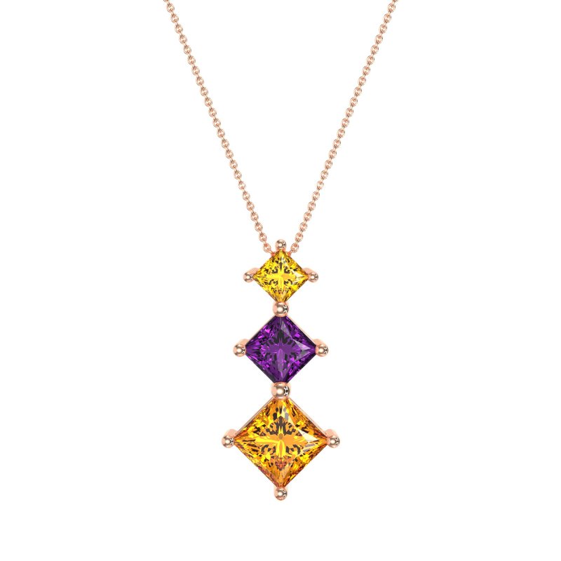 Graduated Square Necklace