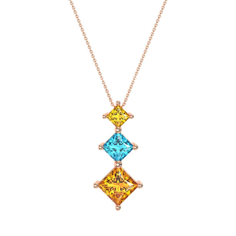 Graduated Square Necklace