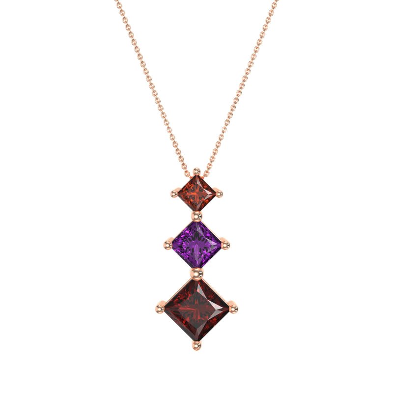 Graduated Square Necklace