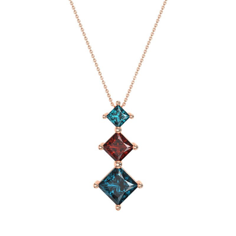 Graduated Square Necklace