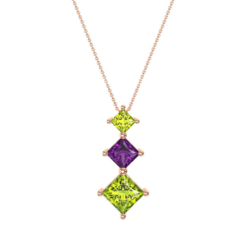 Graduated Square Necklace