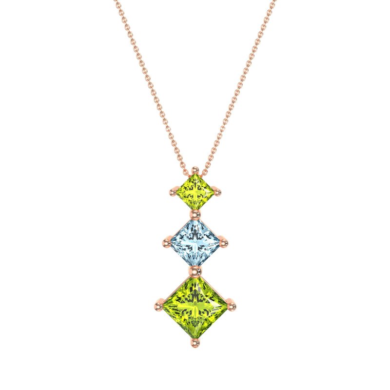 Graduated Square Necklace