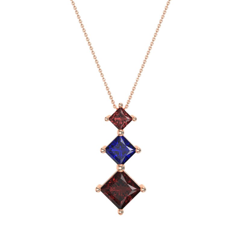 Graduated Square Necklace