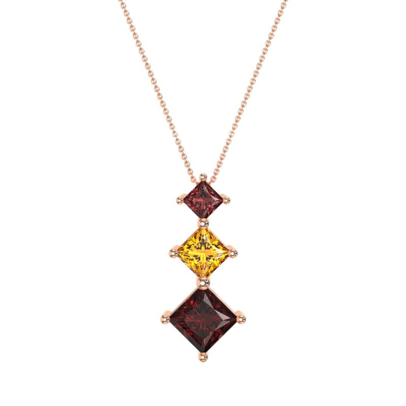Graduated Square Necklace