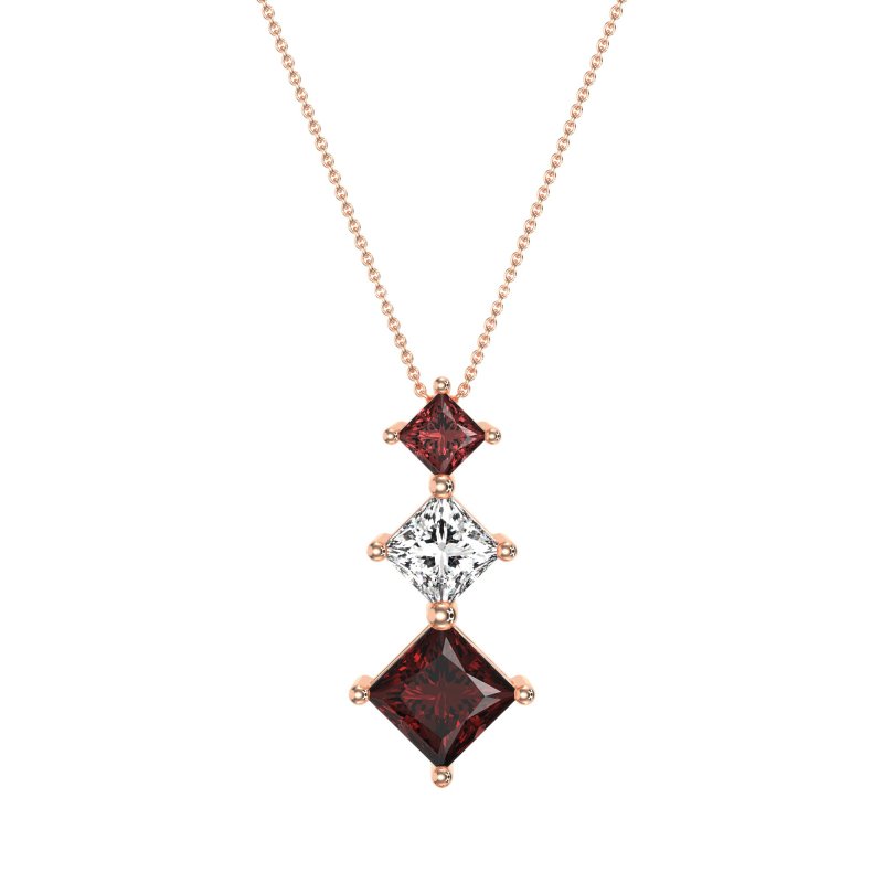 Graduated Square Necklace